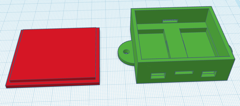 The enclosure in Tinkercad